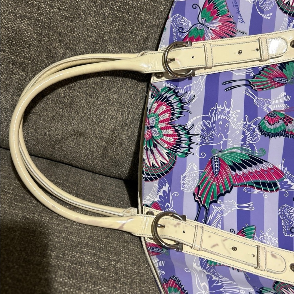Salvatore Ferragamo Purple and cream butterfly Women's Bag - Picture 7 of 16
